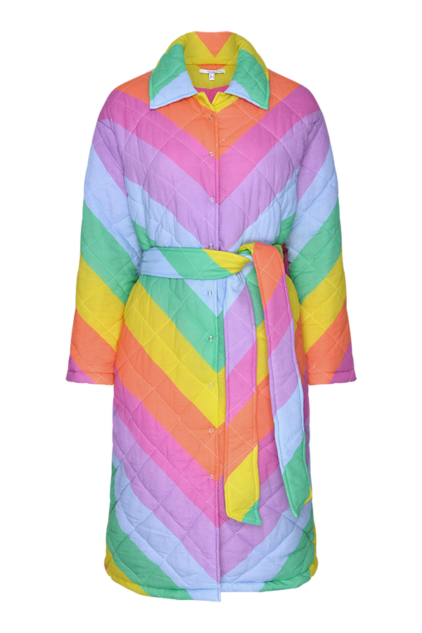 Olivia Rubin Lou Rainbow Chevron Quilted Coat