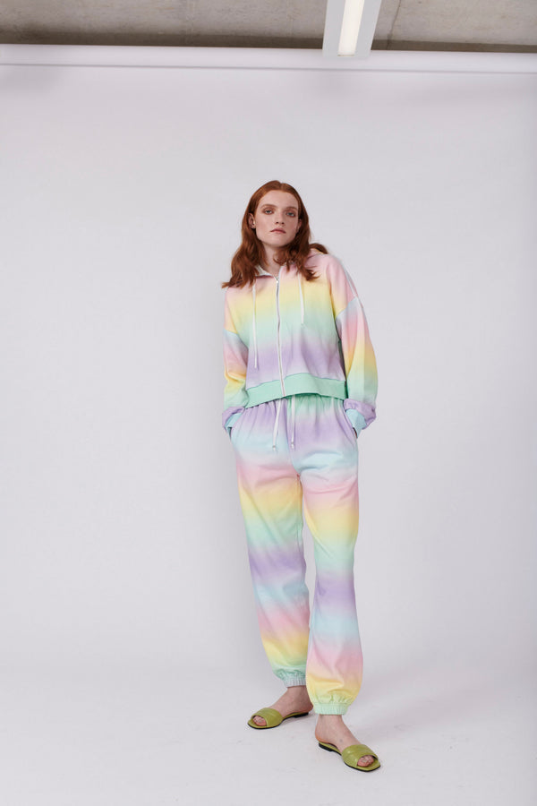 Olivia Rubin Lulu Pastel Ombre Cropped Hoodie