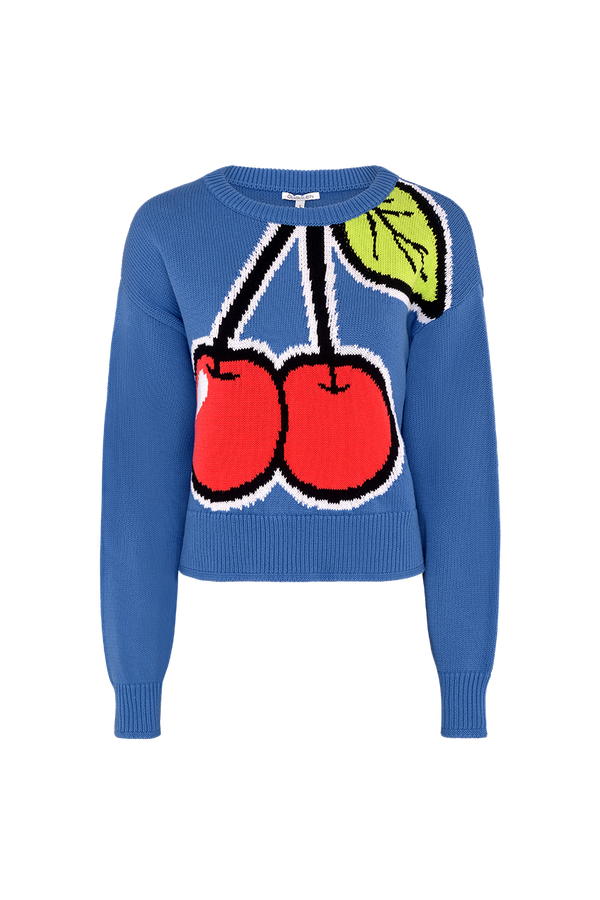 olivia rubin Maja Blue Cherry Cropped Jumper