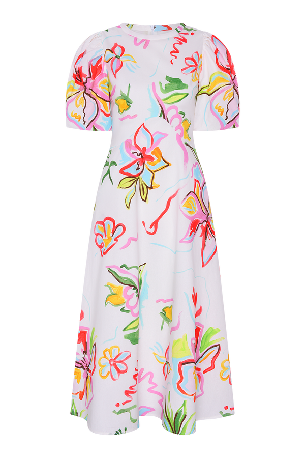 Olivia Rubin Sia Painterly Floral Midi Dress