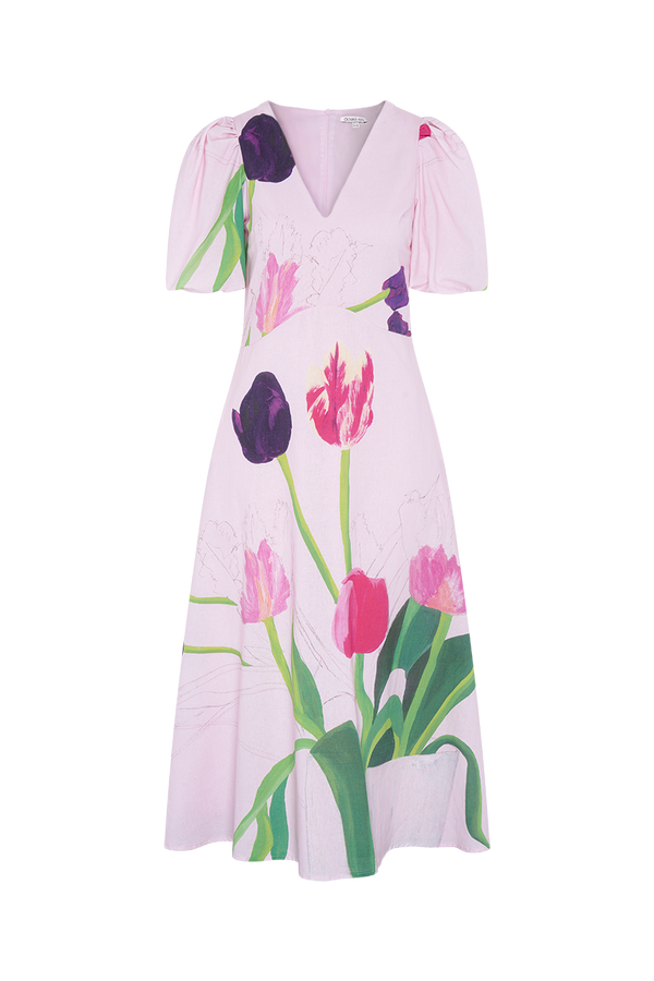olivia rubin Sia Pink Tulip Midi Dress