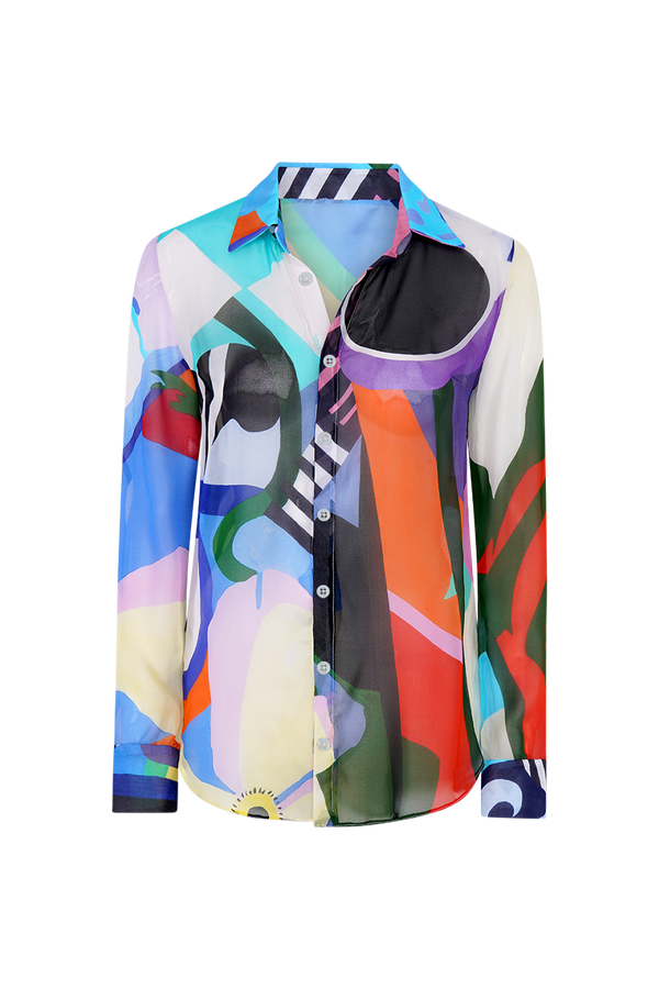 olivia rubin Suki Still Life Silk Chiffon Shirt