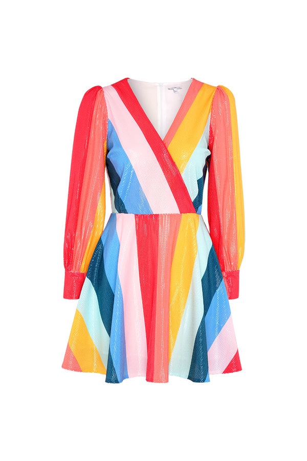 olivia rubin Taylor Multi Stripe Sequin Dress