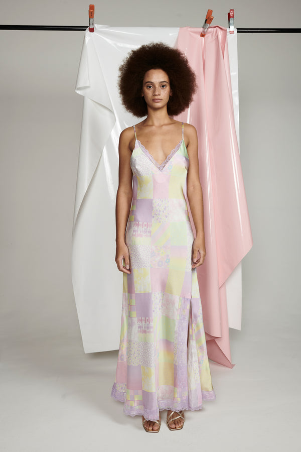 Olivia Rubin Veronica Light Patchwork Slip Dress