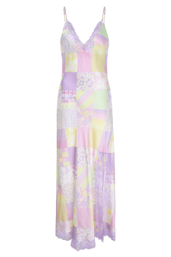 olivia rubin Veronica Light Patchwork Slip Dress