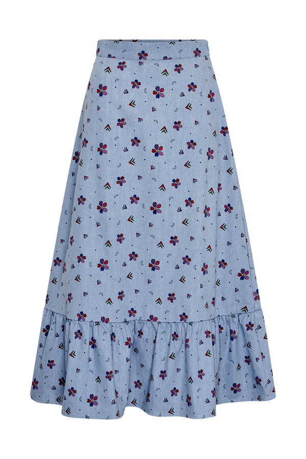 Olivia Rubin Zosia Blue Ditsy Floral Skirt SAMPLE