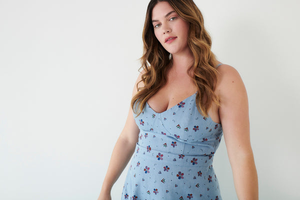 Olivia Rubin Zosia Blue Ditsy Floral Skirt SAMPLE