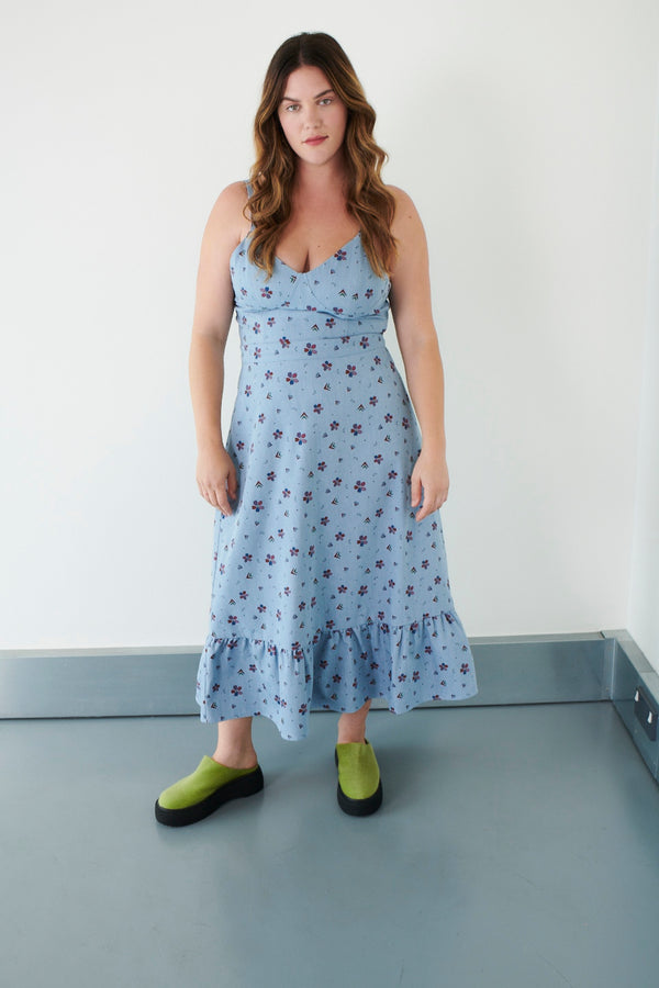 olivia rubin Zosia Blue Ditsy Floral Skirt SAMPLE