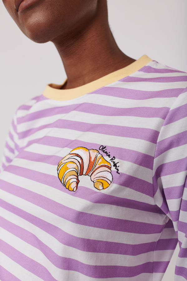 Olivia Rubin Robbie Lilac Stripe Long Sleeve T-Shirt