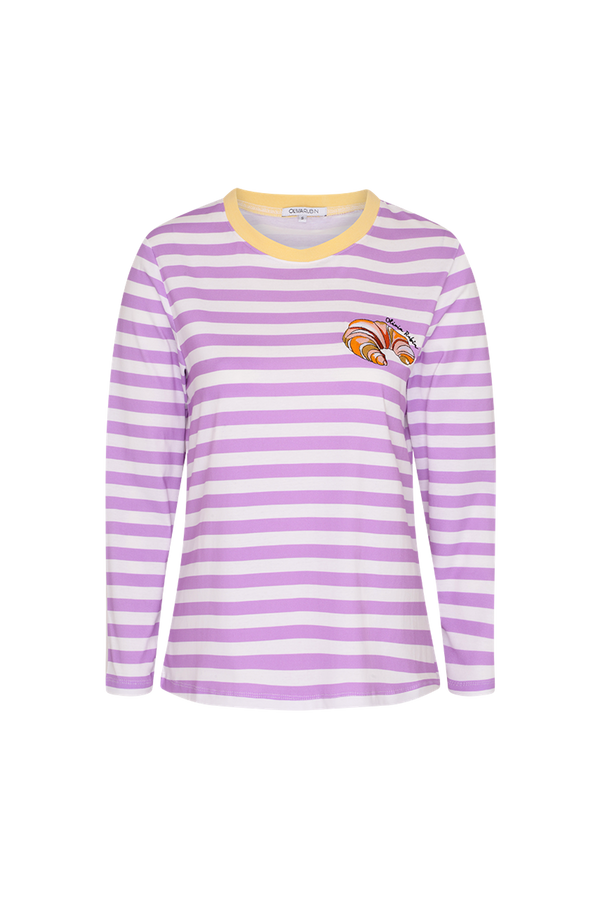 olivia rubin Robbie Lilac Stripe Long Sleeve T-Shirt