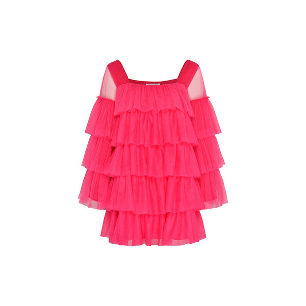 Olivia Rubin Valencia Pink Diamante Tulle Mini Dress RENTAL