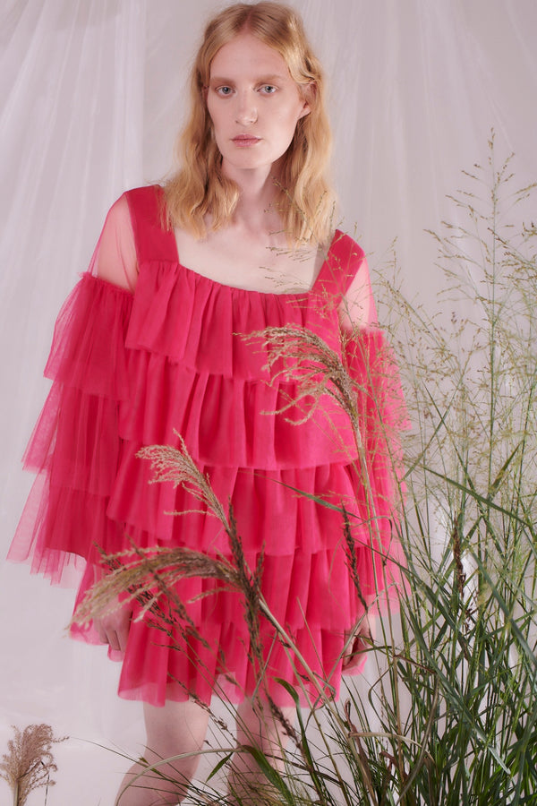 Olivia Rubin Valencia Pink Diamante Tulle Mini Dress RENTAL