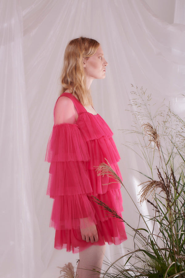 Olivia Rubin Valencia Pink Diamante Tulle Mini Dress RENTAL