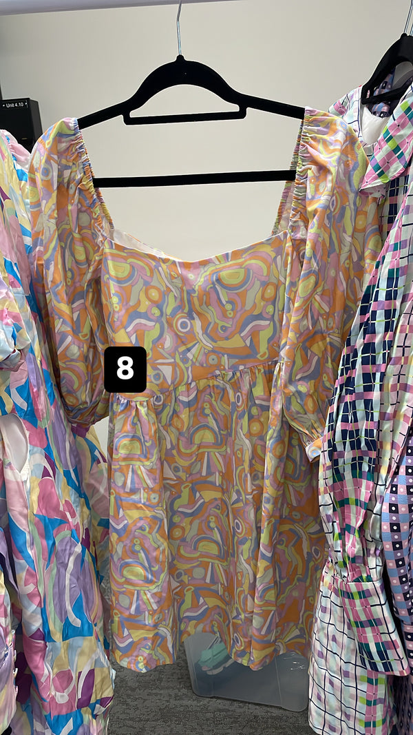 olivia rubin Viera Abstract Print Mini Dress SAMPLE NO CUTOUT