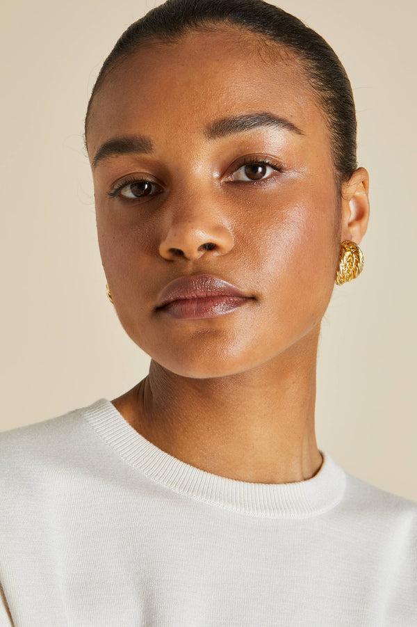 Olivia Von Halle Carmel Alaska Ivory Tracksuit In Silk-Cashmere Ivory