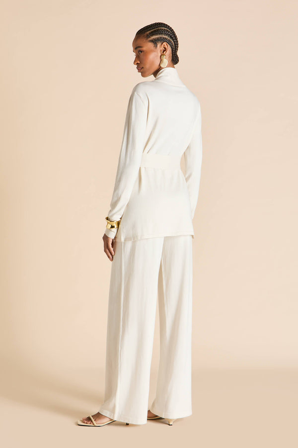 Olivia Von Halle Caro Alaska Ivory Tracksuit In Silk-Cashmere Ivory