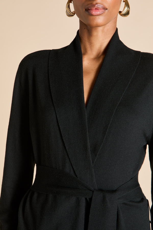 Olivia Von Halle Caro Berlin Black Tracksuit In Silk-Cashmere Black