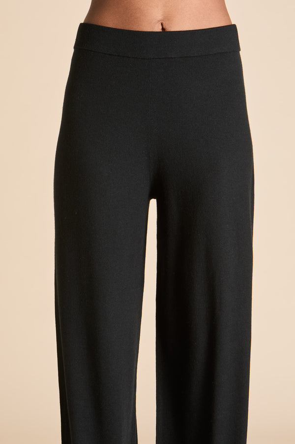 Olivia Von Halle Caro Berlin Black Tracksuit In Silk-Cashmere Black