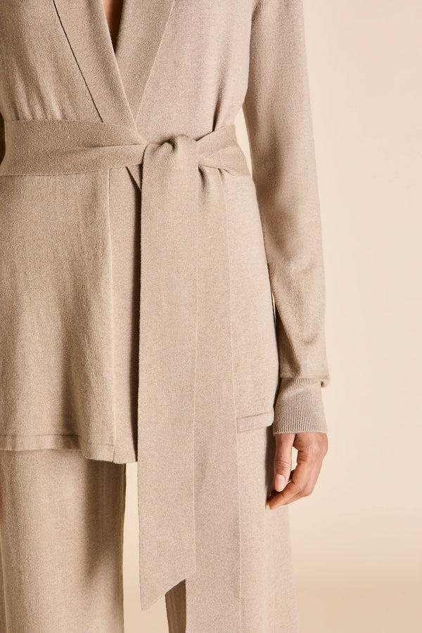 Olivia Von Halle Caro Dallas Beige Tracksuit In Silk-Cashmere Beige