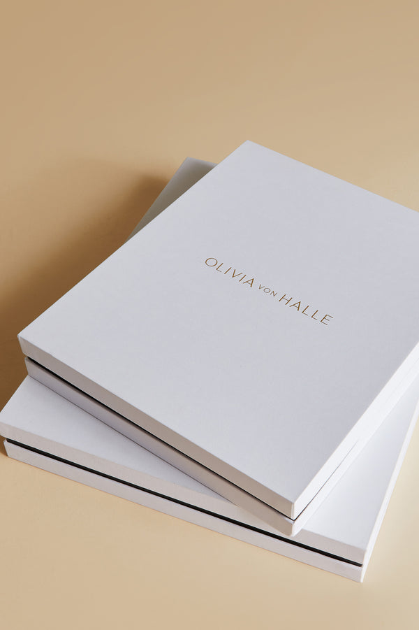 Olivia Von Halle Coco Navy Pajamas In Silk Satin Navy