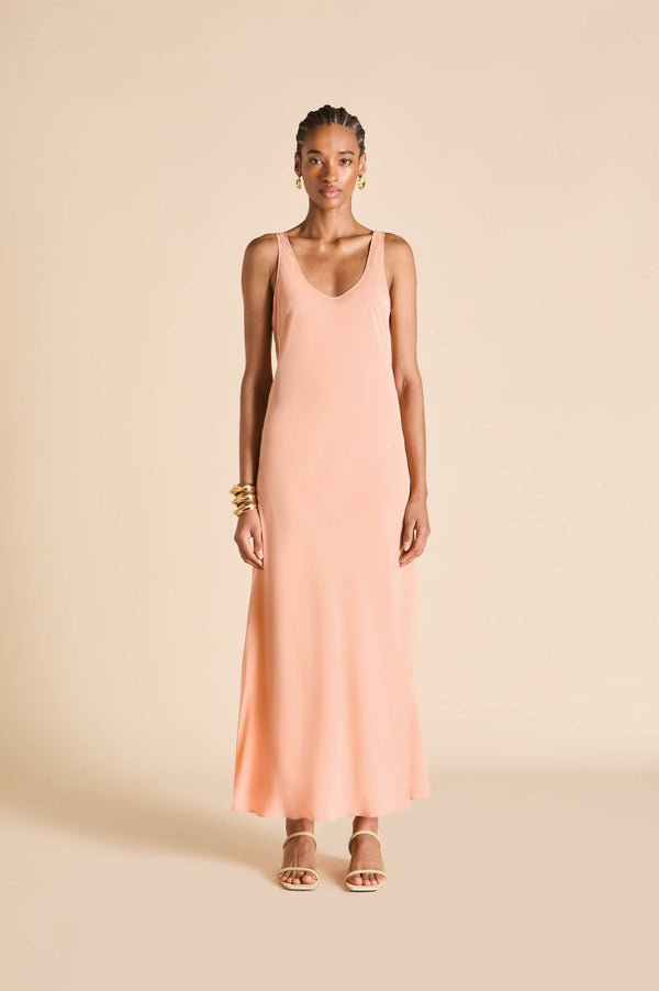 olivia von halle Dali Tangerine Dress in Silk Crêpe de Chine Orange olivia von halle Dali Tangerine Dress in Silk Crêpe de Chine Orange