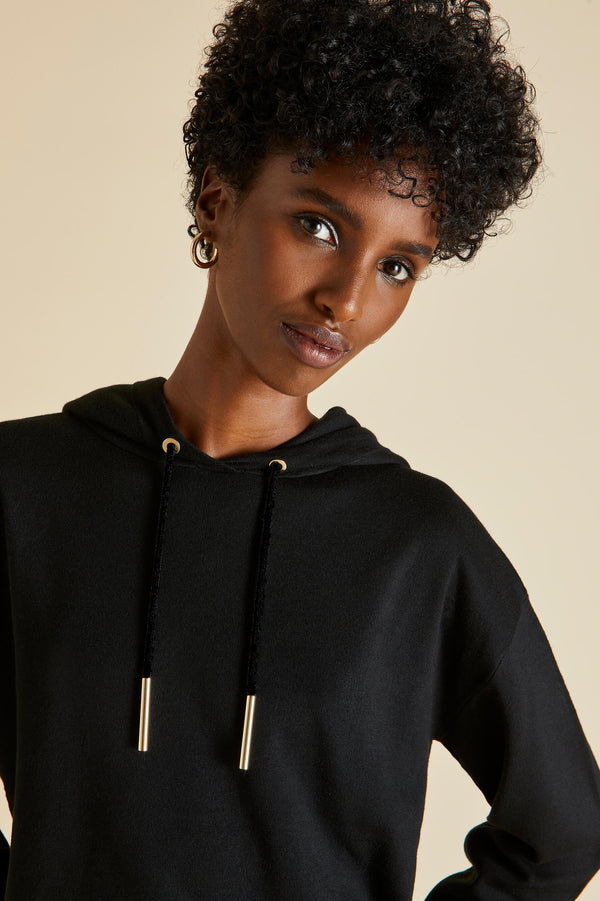 Olivia Von Halle Gia Berlin Black Tracksuit In Silk-Cashmere Black