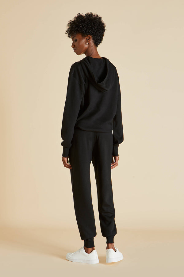 Olivia Von Halle Gia Berlin Black Tracksuit In Silk-Cashmere Black