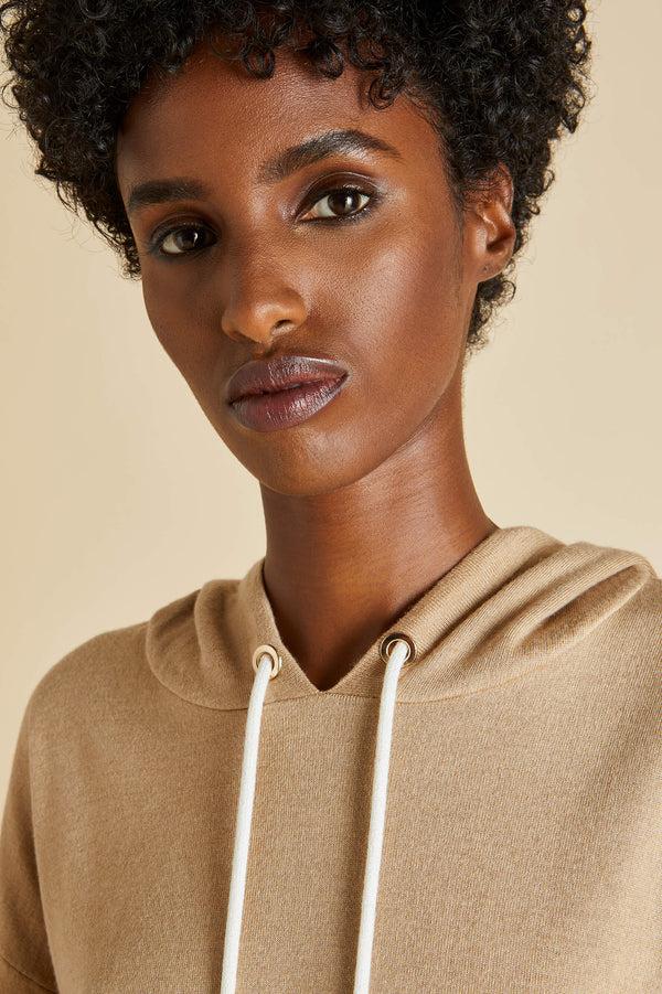 Olivia Von Halle Gia Shanghai Beige Tracksuit In Silk-Cashmere Beige