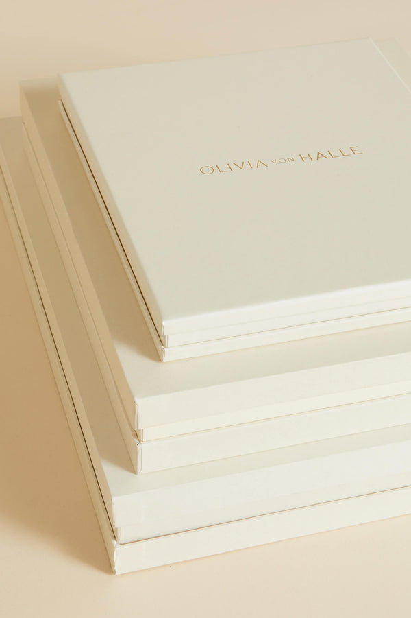 Olivia Von Halle Oyster Ivory Eye Mask In Silk Satin Oyster