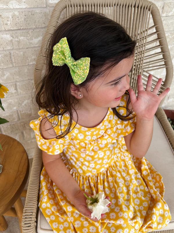 Olivia's Bow Birthstone Bow: August Peridot