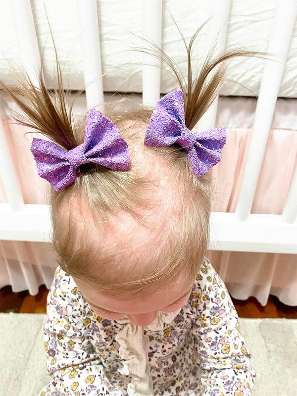 Olivia's Bow Birthstone Bow: February Amethyst