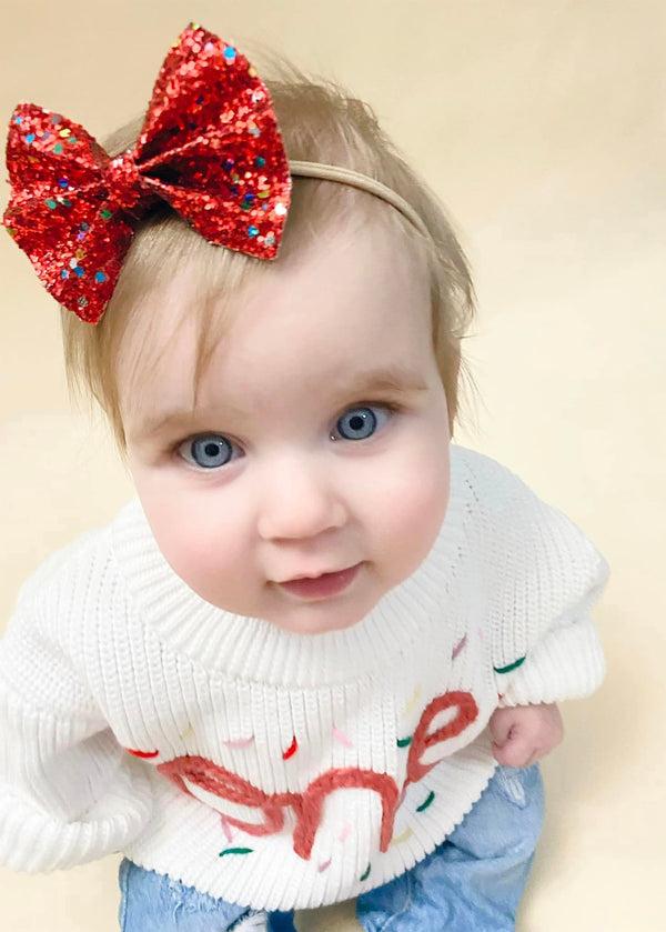 Olivia's Bow Birthstone Bow: January Garnet