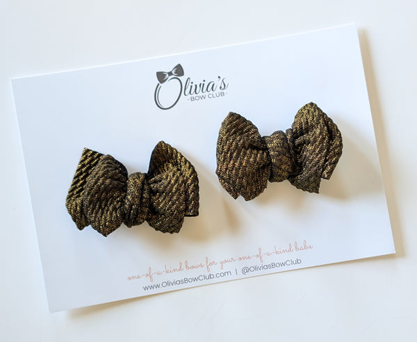 olivia's bow Black Tie Glam Micro Piggies