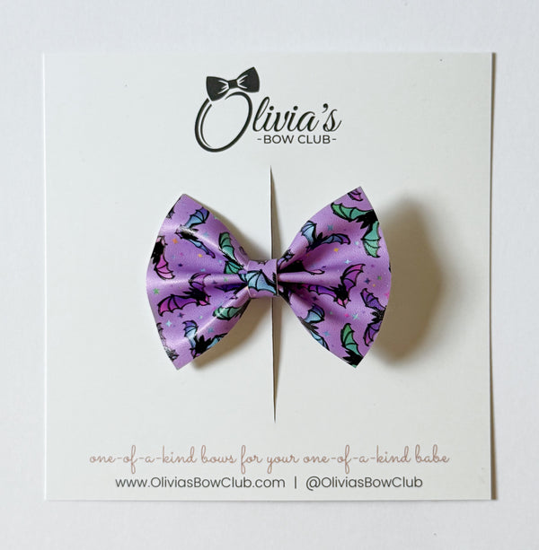 olivia's bow Purple Bats - Classic XL Leather