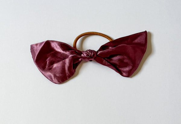 olivia's bow Sienna - Plum Satin