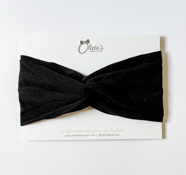 olivia's bow Twisted Mommy Knot - Black