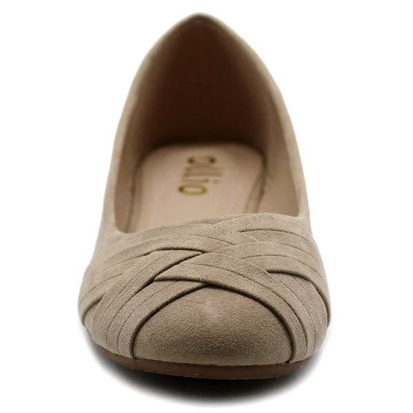 Ollio Ollio Women's Ballet Shoe Cute Casual Comfort Flat (Beige Black Royal Blue Brown Green Navy)