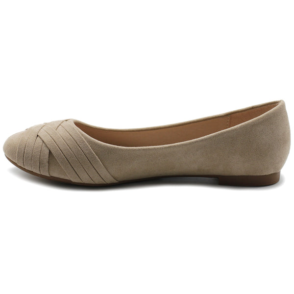 Ollio Ollio Women's Ballet Shoe Cute Casual Comfort Flat (Beige Black Royal Blue Brown Green Navy)