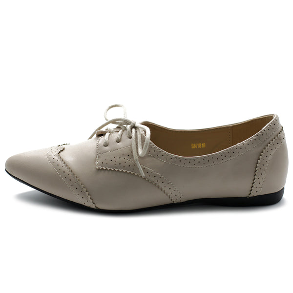 Ollio Ollio Women's Ballet Shoe Flat Enamel Pointed Toe Oxford