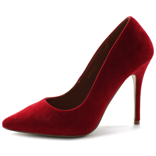Ollio Ollio Women's Faux Suede Point Toe High Heel Multi Color Pump