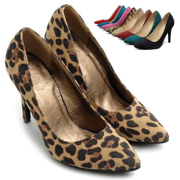 Ollio Ollio Women's Faux Suede Point Toe Shoe High Heel Multi Color Pump