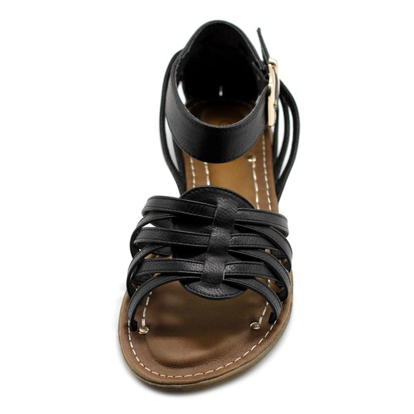 Ollio Ollio Women's Shoe Ankle Strap Gladiator Flat Sandal