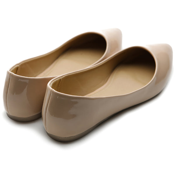 Ollio Ollio Women's Shoe Ballet Basic Pointed Toe Comfort Enamel Flat