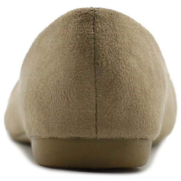 Ollio Ollio Women's Shoe Ballet Dress Faux Suede Pleated Pointed Toe Flat