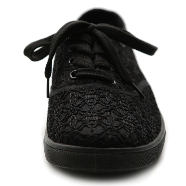 Ollio Ollio Women's Shoe Ballet Shoe Lace Up Sneaker Canvas Flat