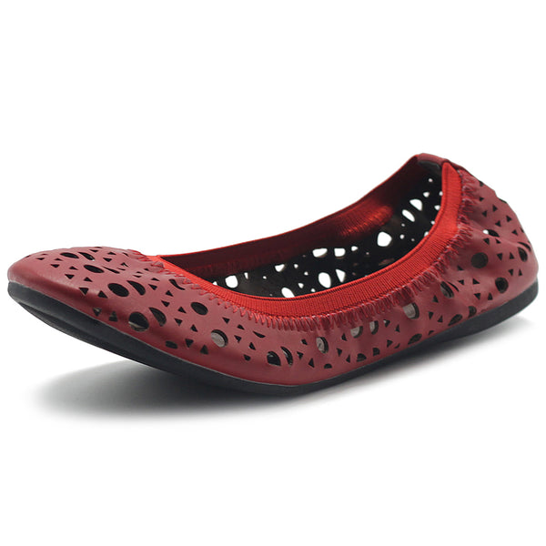Ollio Ollio Women's Shoe Cut Out Comfort Elasticated Ballet Flats