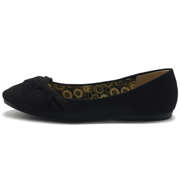Ollio Ollio Women's Shoe Faux Suede Decorative Button Ballet Flat
