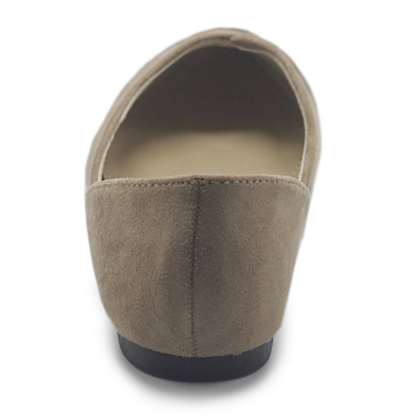 Ollio Ollio Women's Shoe Faux Suede Light Comfort Stitching D'Orsay Pointed Toe Ballet Flats F78