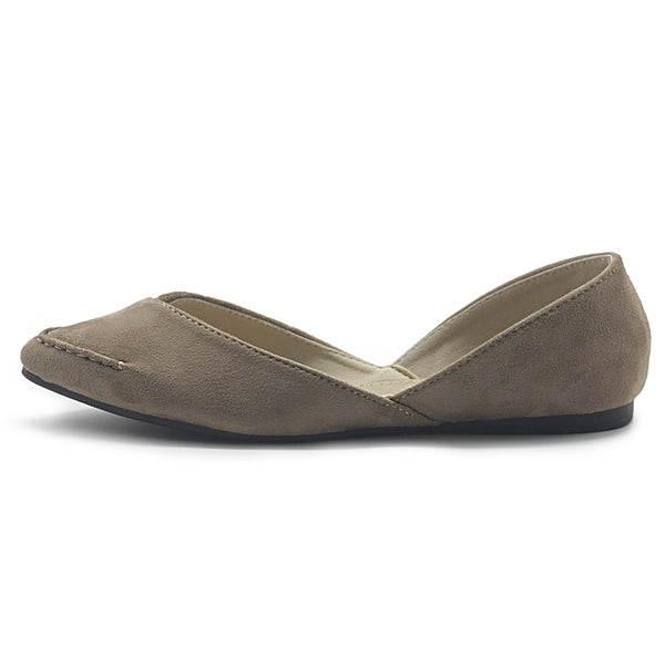 Ollio Ollio Women's Shoe Faux Suede Light Comfort Stitching D'Orsay Pointed Toe Ballet Flats F78