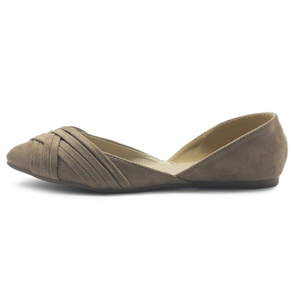 Ollio Ollio Women's Shoe Faux Suede Light Comforts D'Orsay Pointed Toe Braided Ballet Flat F85